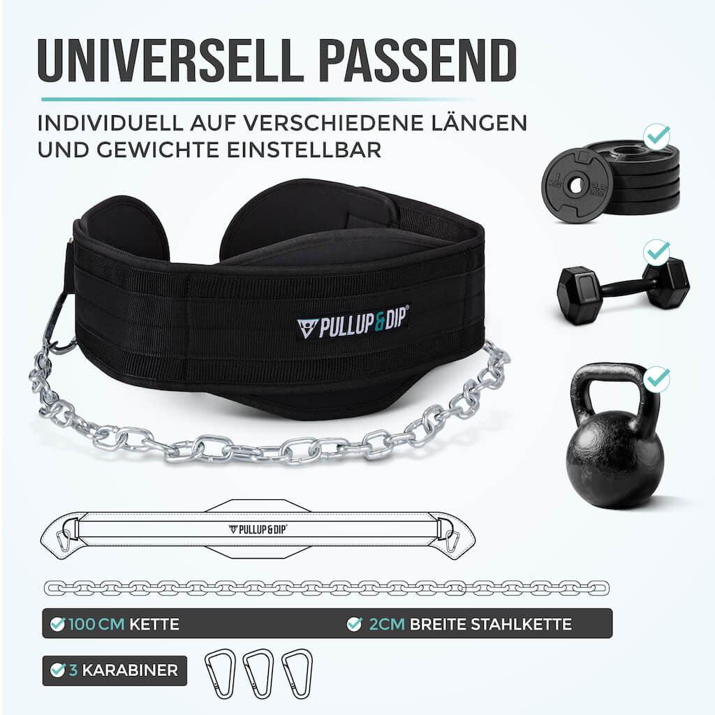 Dip Gürtel mit Kette, 3 Karabinern und einzigartigen Klappen - Image 5