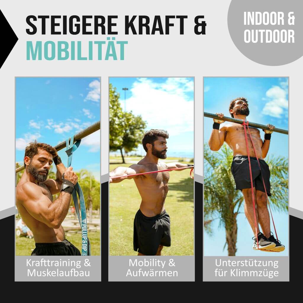 Klimmzug Anfänger Set: Tür Klimmzugstange, Klimmzugbänder 3er Set & Guide Bundle - Image 14