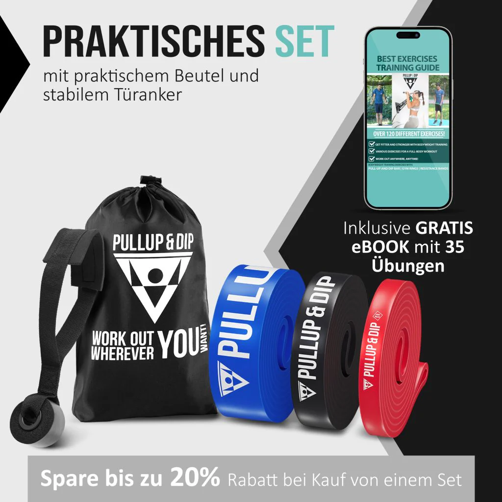 Klimmzug Anfänger Set: Tür Klimmzugstange, Klimmzugbänder 3er Set & Guide Bundle - Image 16