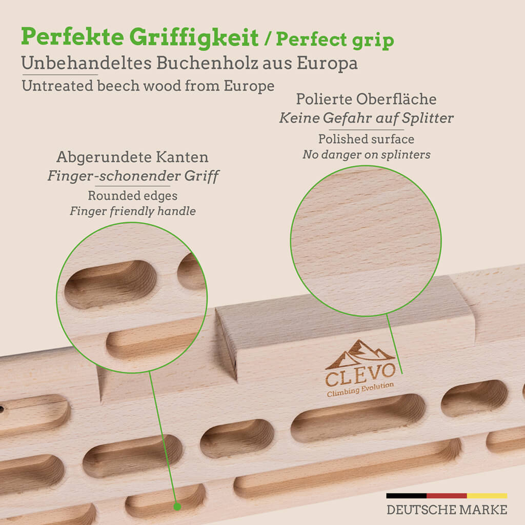 [B-Ware] CLEVO Hangboard für Fingerkrafttraining - Image 3