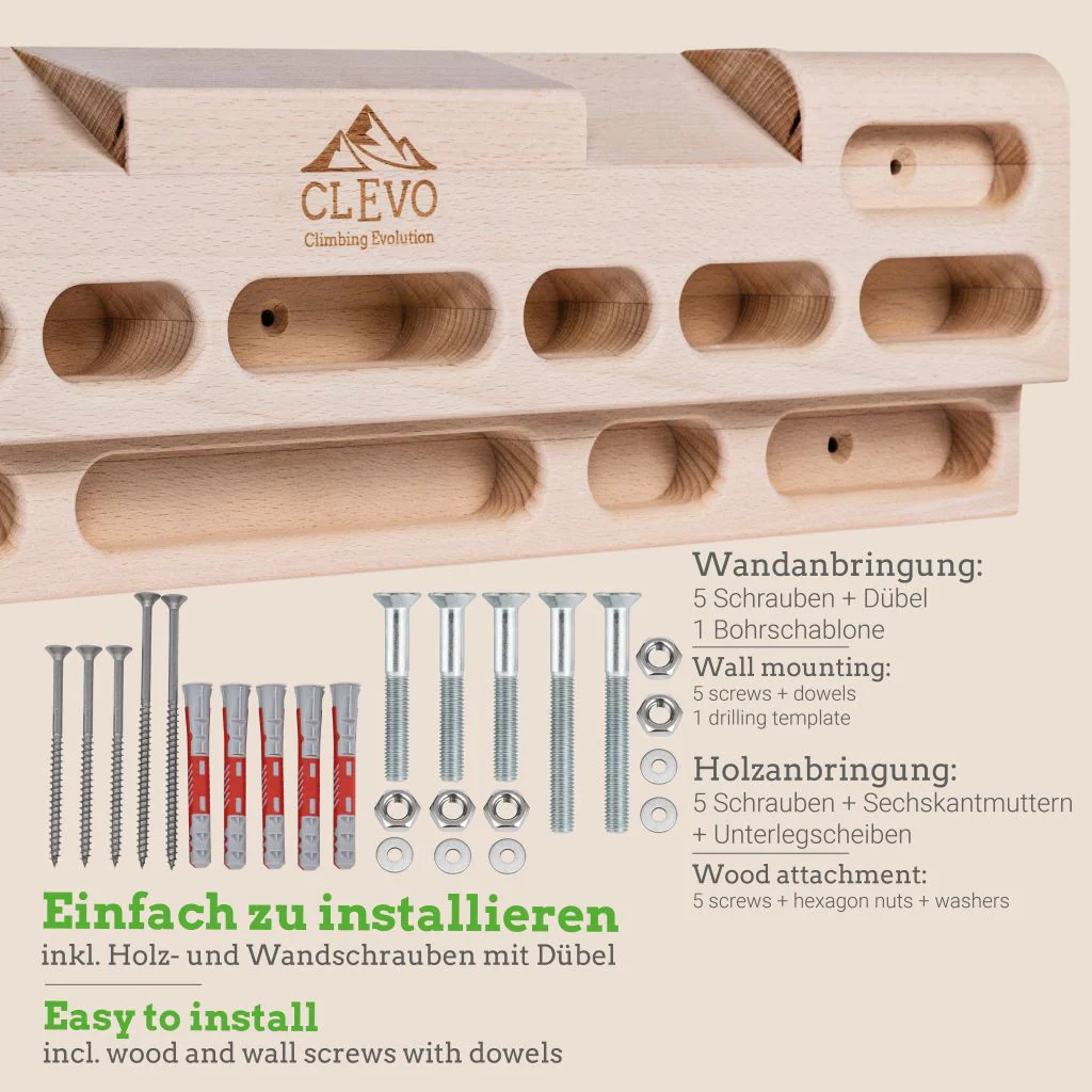 [B-Ware] CLEVO Hangboard für Fingerkrafttraining - Image 4