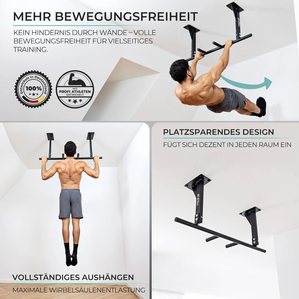 Klimmzugstange Decke inkl. Klimmzugband und Schrauben - Image 2