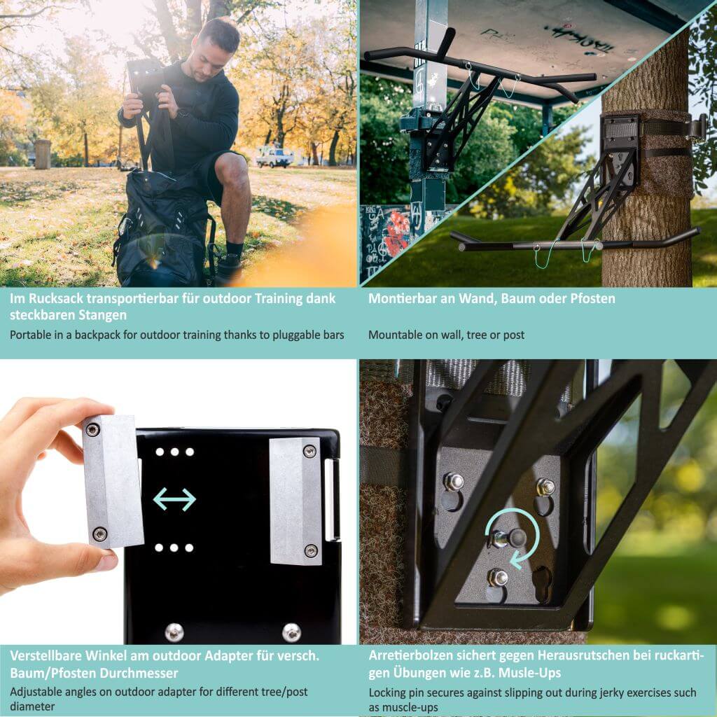Mobile Klimmzugstange und Dip-Stange für indoor und outdoor, weltweit einzigartig - Image 7