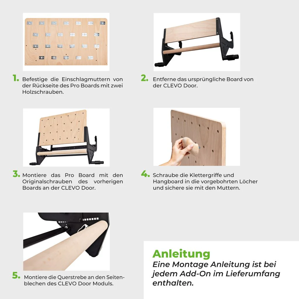 CLEVO Door Pro Board - Holzbrett für Hangboard und Klettergriffe - Image 9