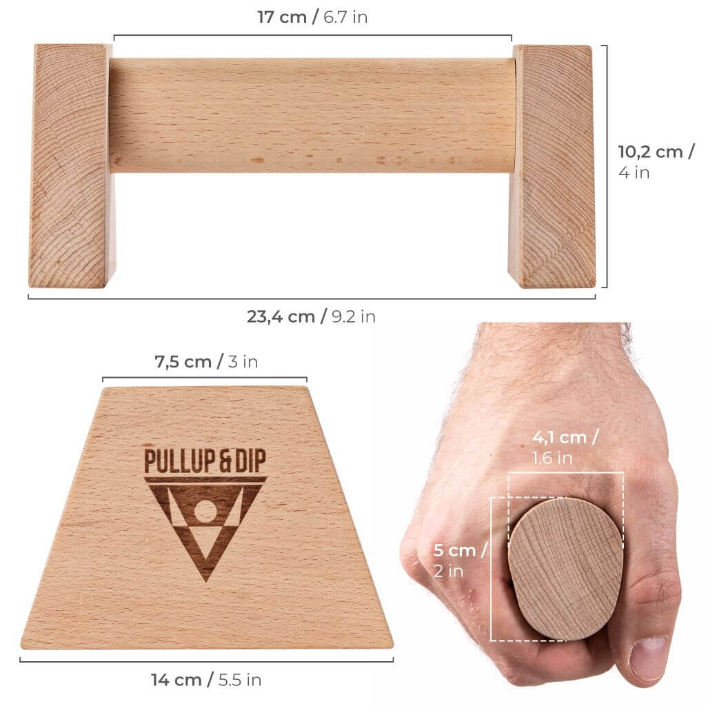 Holz Liegestützgriffe mit ergonomischem Griff inkl. Wrist Wraps - Image 7