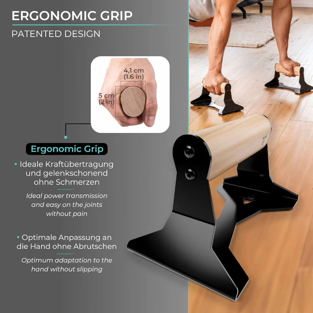Liegestützgriffe aus Holz mit ergonomischem Griff - Image 5